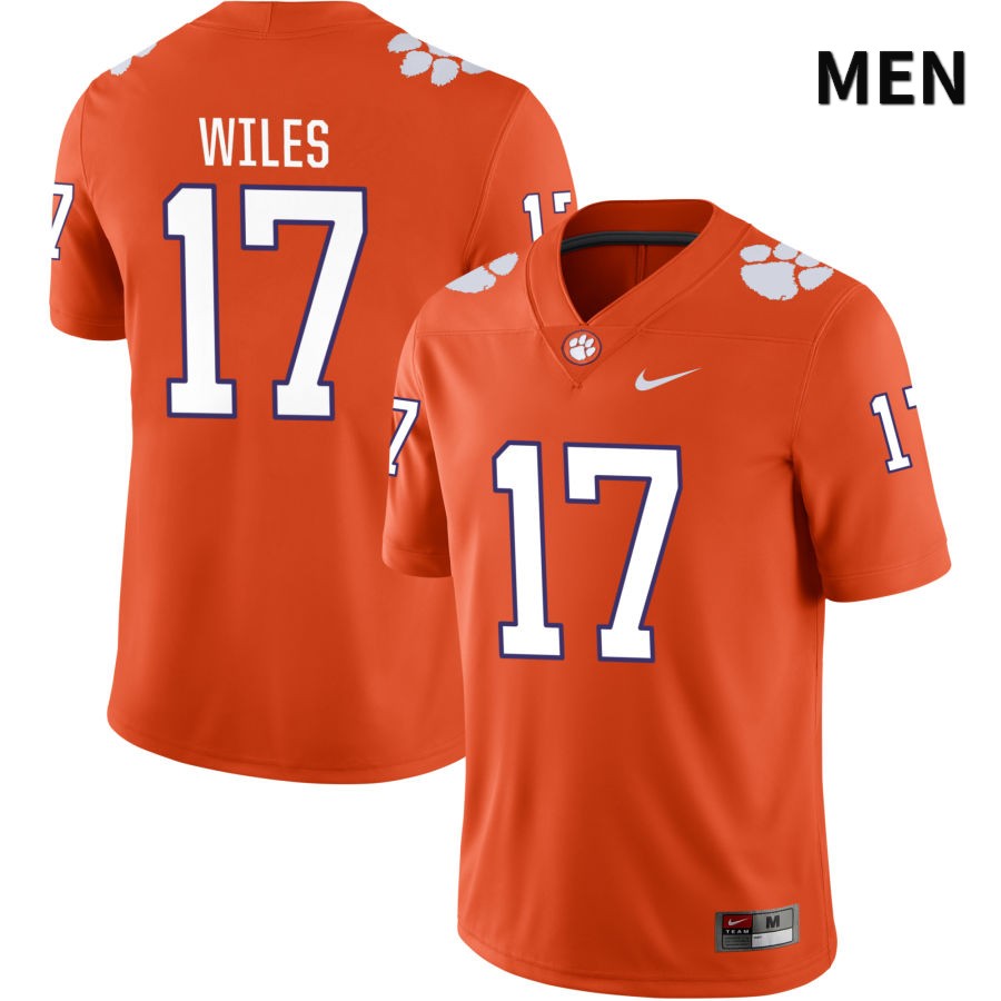 Men's Clemson Tigers Billy Wiles #17 College Orange NIL 2022 NCAA Authentic Jersey High Quality QMF42N7Q